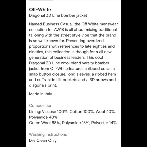 Off-white bomber jacket in wool black colour - Picture 11 of 11